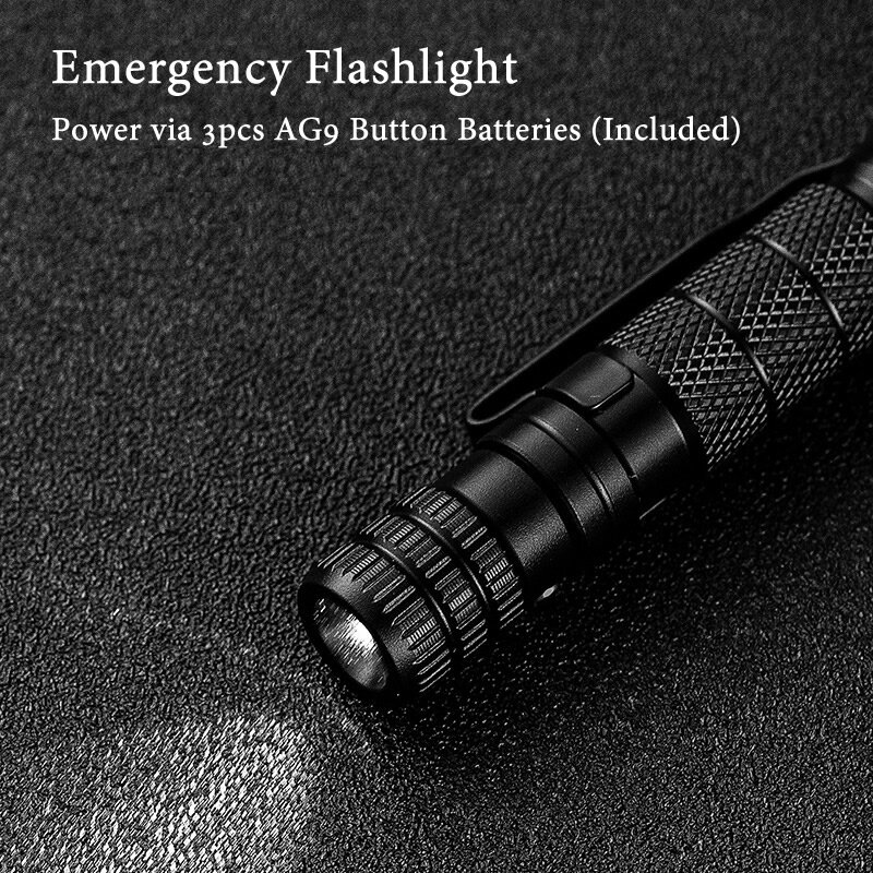 Multi função caneta tática lanterna de emergência chave de fenda abridor garrafa janela disjuntor sobrevivência ao ar livre auto resgate edc ferramenta