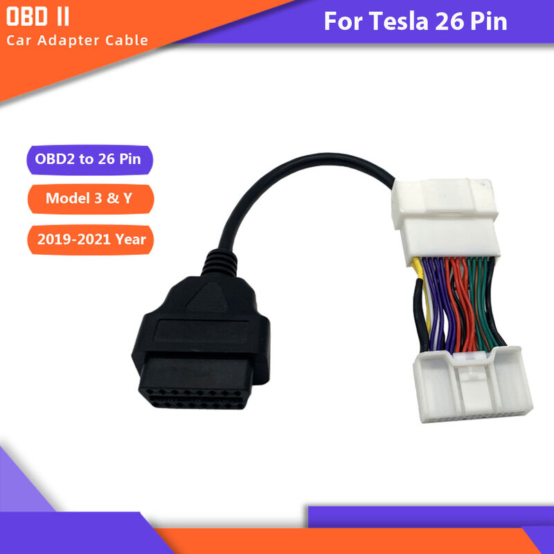 Dla Tesla OBD2 kabel diagnostyczny 26Pin 20pin 12pin złącze do OBDII 16Pin Adapter dla Tesla Model S Model X Model 3 Model Y