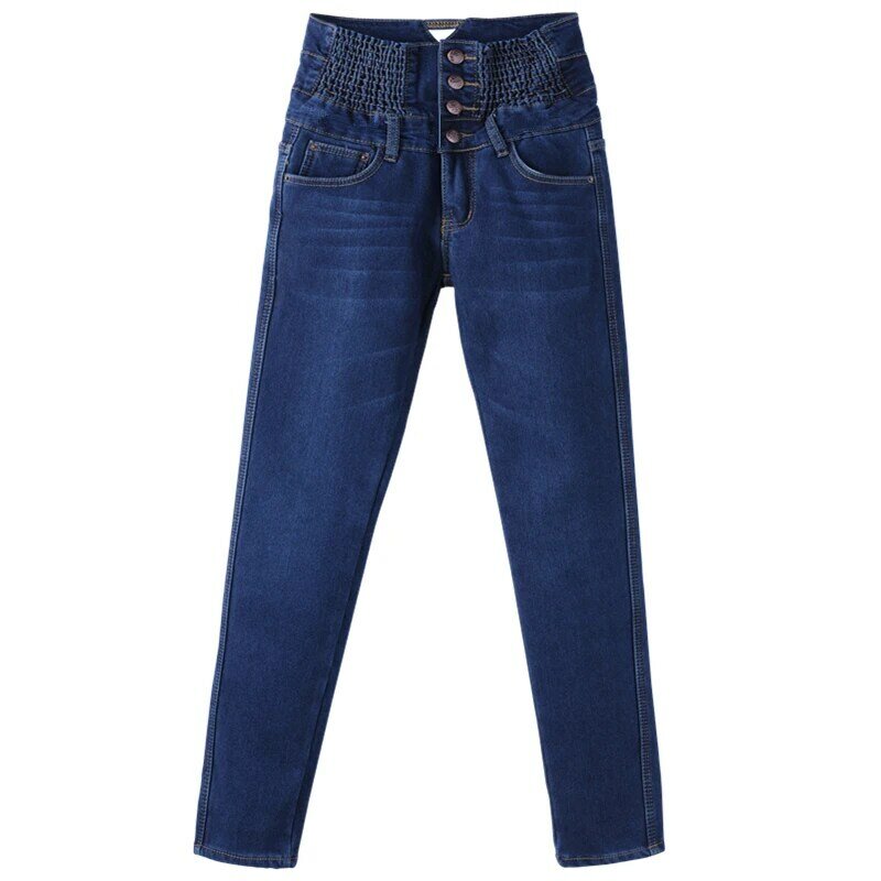 Denim Broek Herfst Winter Jeans Voor Vrouwen Hoge Taille Skinny Warme Dikke Jeans Womens Hoge Elastische Plus Size Stretch Jeans fluwelen