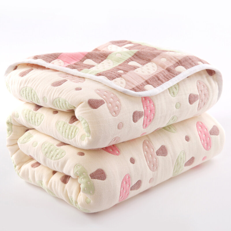 Cobertor do bebê 100% Musselina Algodão Swaddle, Cama Infantil Recebendo Cobertores, Urdidura Do Banho Do Bebê, 6 Camadas, 90x100cm