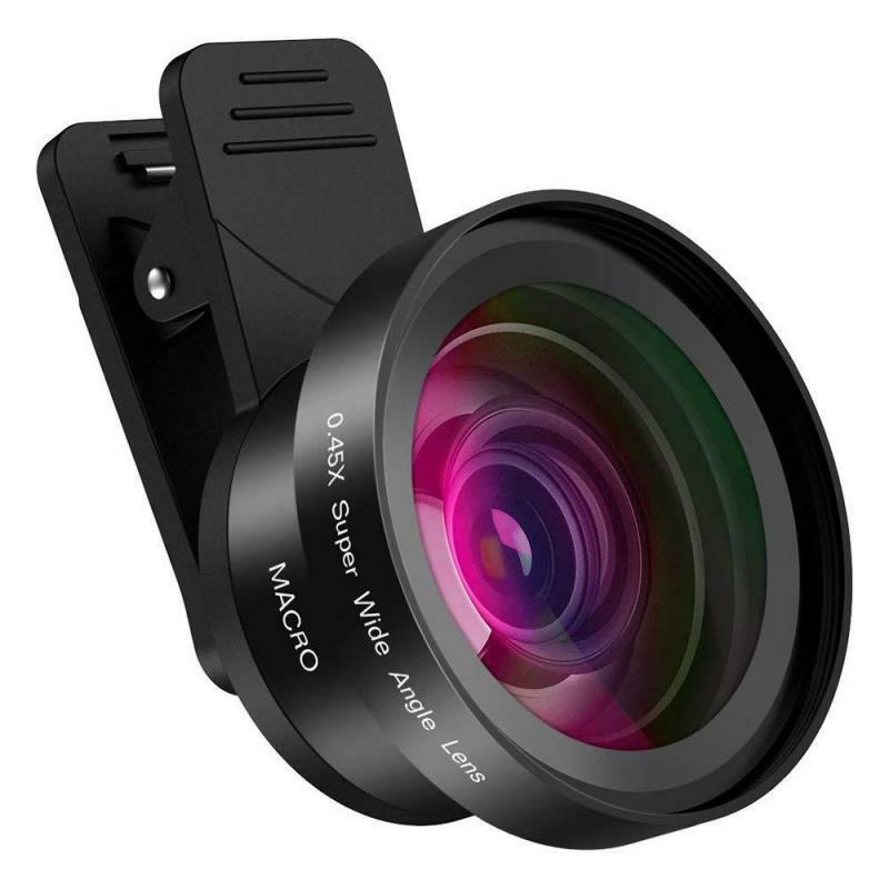 Mobile phone lens HD without distortion 0.45X wide-angle +12.5X macro two-in-one external camera lens