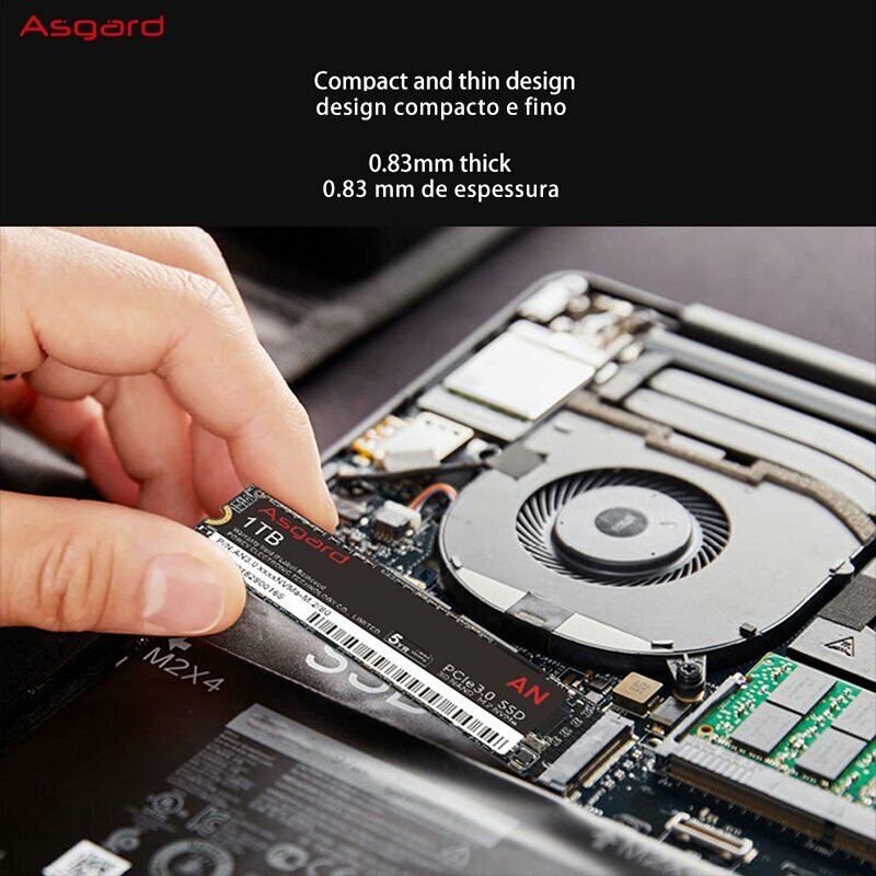 Asgard PCIe3.0 X4 SSD M.2 NVMe 512GB 1T AN3.0 series 3000 MB/s disco duro interno m2 2280 para ordenador portátil y de sobremesa