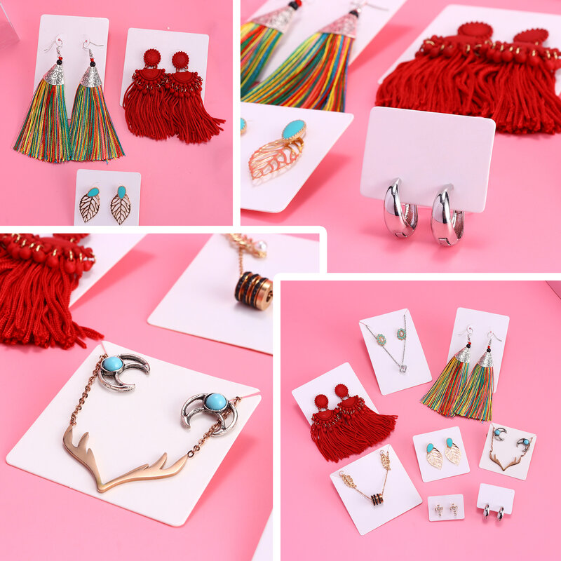 50 pçs opp auto-adesivo saco de plástico brincos exibir colares cartões para fazer jóias papelão papel pacotes diy fornecer