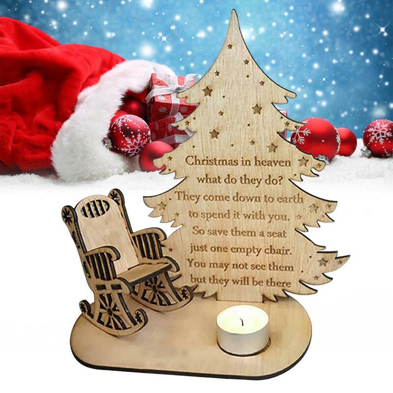 Natal lembrança vela ornamento para lembrar os entes queridos, feliz natal no céu memória tealight castiçal suportes