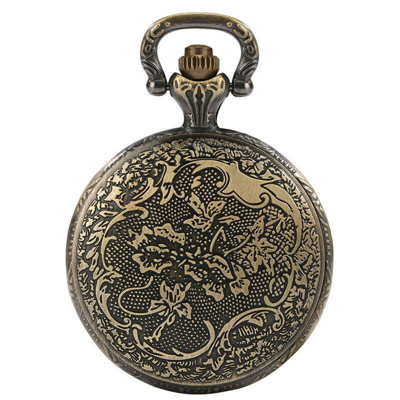 Reloj de bolsillo analógico de cuarzo para hombre y mujer, pulsera con diseño de Cabeza de Buda antiguo, con número árabe, caja de cazador completa, collar, cadena, regalo Retro
