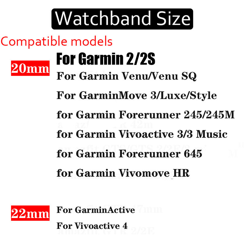 Garmin vivoactive 3 4 Venu SQ Watchband 용 나일론 스트랩 Garmin Venu Forerunner 245 645 루프 밴드 용 꼰 탄성 팔찌