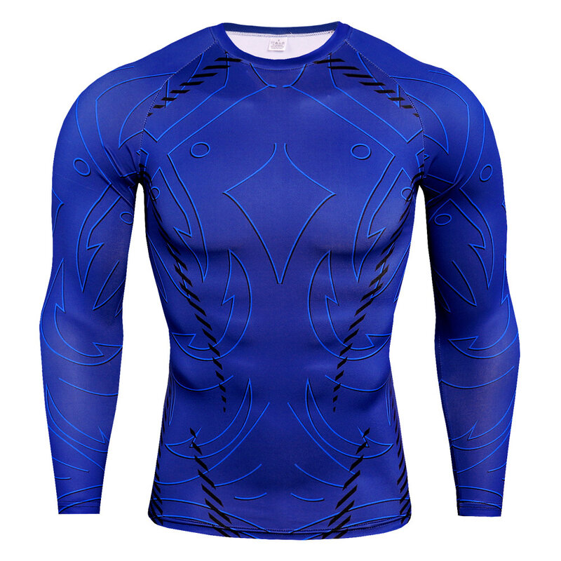 Homens mede compressão térmica fria engrenagem de secagem rápida imitação roupa interior de ciclismo camisetas de manga comprida