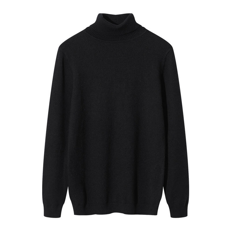 Suéter plus size masculino, suéter de outono e inverno com gola alta, fertilizante para aumentar a roupa
