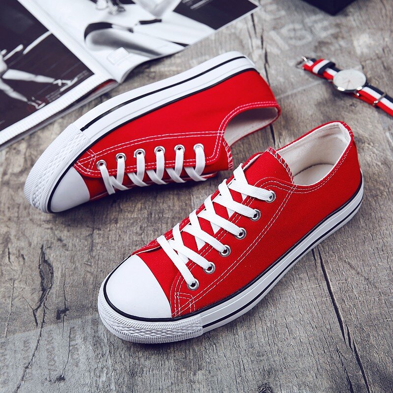 2020 New Canvas Shoes Men's Lovers Comfortable Flats Casual Red White Black Blue Breathable Walking  Shoes Male Sneakers