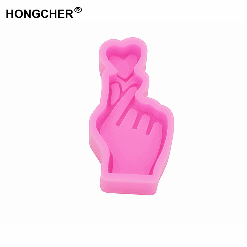 Love and Heart Gesture Fondant Cake Silicone Mold Handmade Chocolate Cake Baking Mould, Resin Epoxy Silicone Molds