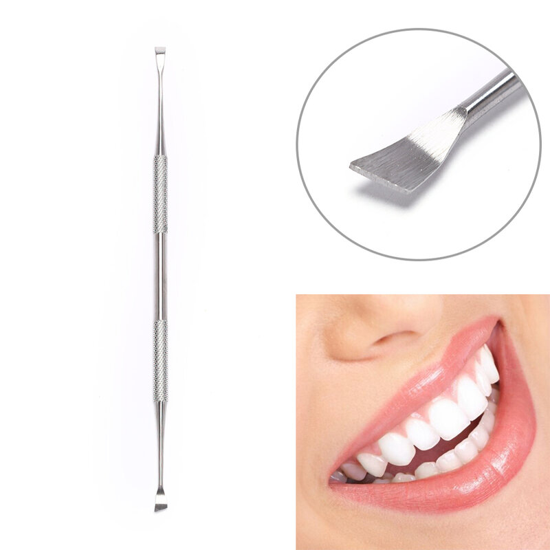 Herramienta de eliminación de sarro de acero inoxidable de doble diseño, raspador de Limpieza de dientes, removedor de placa Dental, herramienta para el cuidado de los dientes, nuevo
