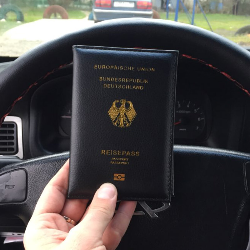 เยอรมนีหนังสือเดินทางผู้หญิงกระเป๋าสตางค์ผู้ถือหนังสือเดินทาง PU หนังสำหรับหนังสือเดินทาง Reisepass Deutschland Protector