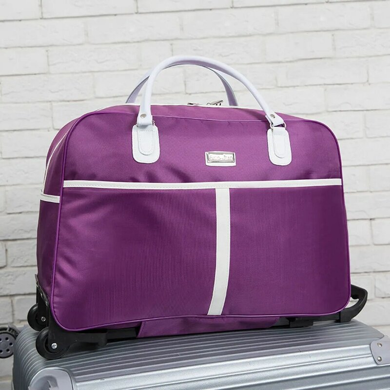 대형 트롤리 수하물 여행 더플 가방, 롤링 가방, 여성 여행 핸드백, 바퀴 달린 휴대용 가방, XA104C