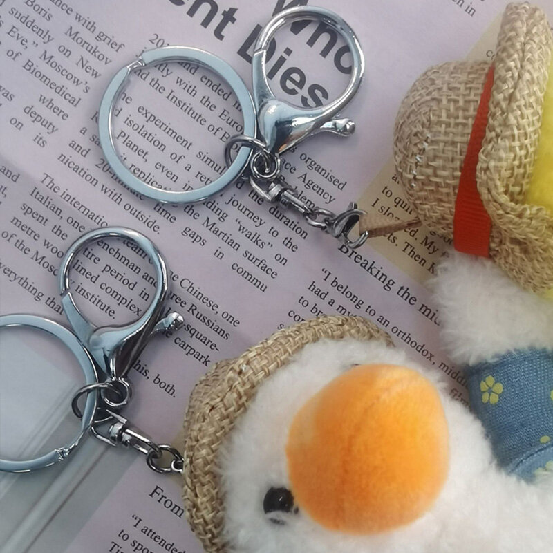 Cute Duck Plush Keychains Toys Kawaii Women Handbags Car Key Holder Bag Pendants Decoration Accessory Key Chain For Girls Gifts