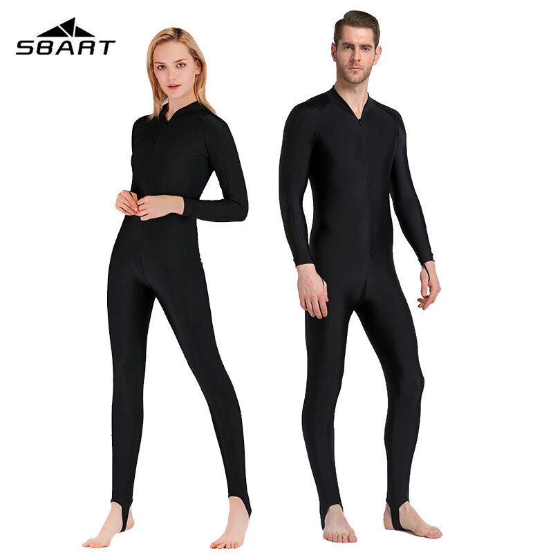 SBART-UPF 50 + Lycra Diving Wetsuit, Anti UV, One Piece Rash Guard, Long Sleeve Swimwear, Sun Protection, Men and Women