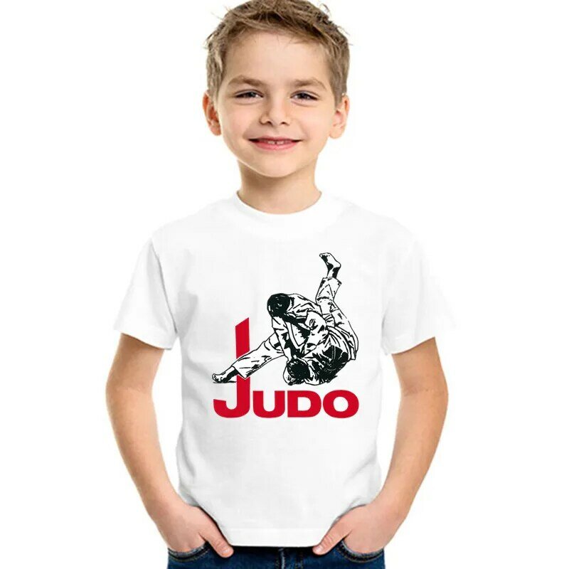 Evolution of Judo 프린트 남아 티셔츠, 캐주얼 반팔, 어린이 티셔츠, 여아 의류, 어린이 상의, HKP402, 여름 신상 패션