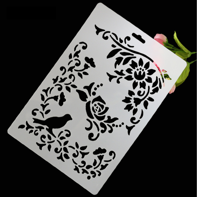 2pc Butterfly Flowers Stencils DIY Painting Template Wall Scrapbooking Photo Album Embossing Drawing Office School Supplies