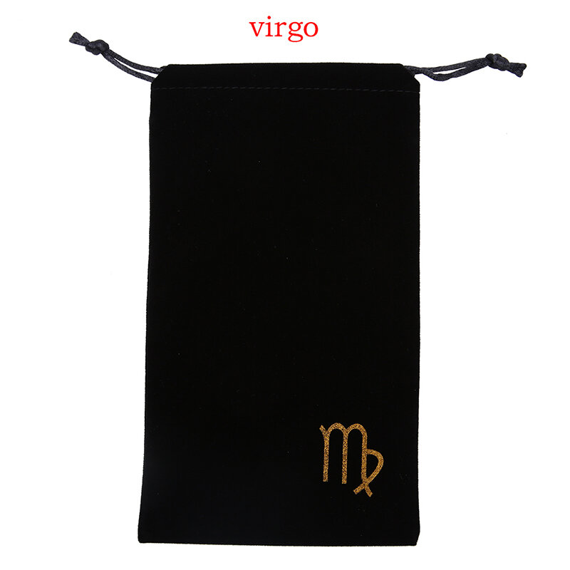 1PCS 19.5cm X 11cm 12 Constellations Velvet Tarot Card Storage Bag Mini Jewelry Drawstring Package Board Game Cards Bag