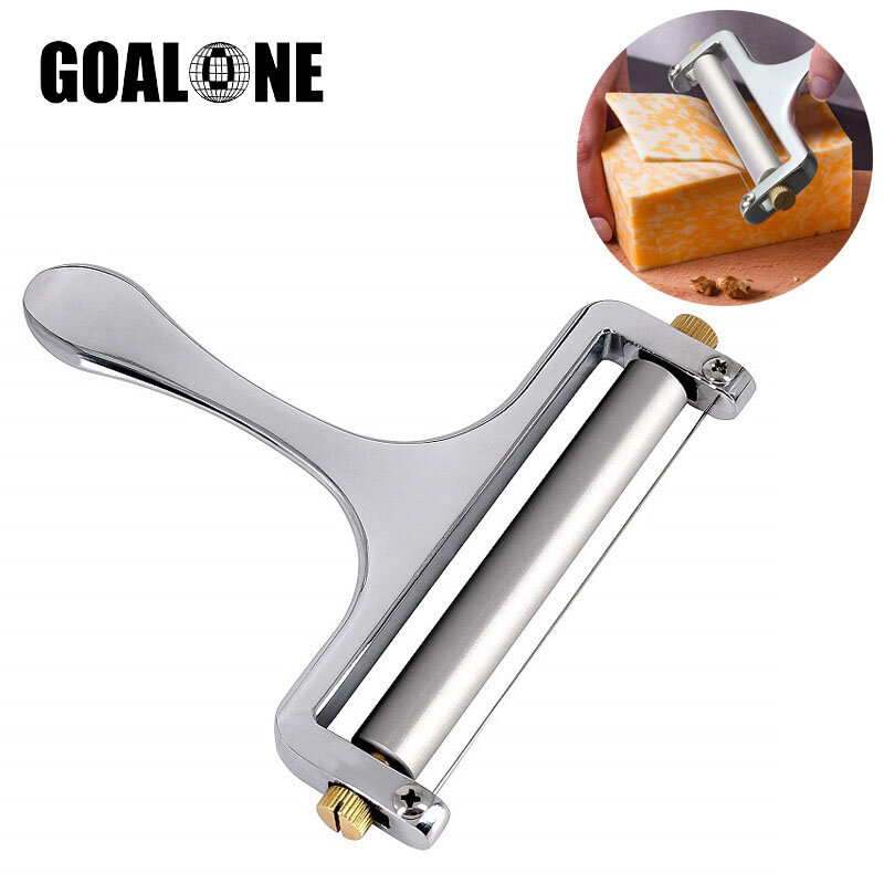 GOALONE Stainless Steel Cheese Slicer Adjustable Thickness Wire Cheese Cutter for Soft and Semi-Hard Cheese Kitchen Cooking Tool