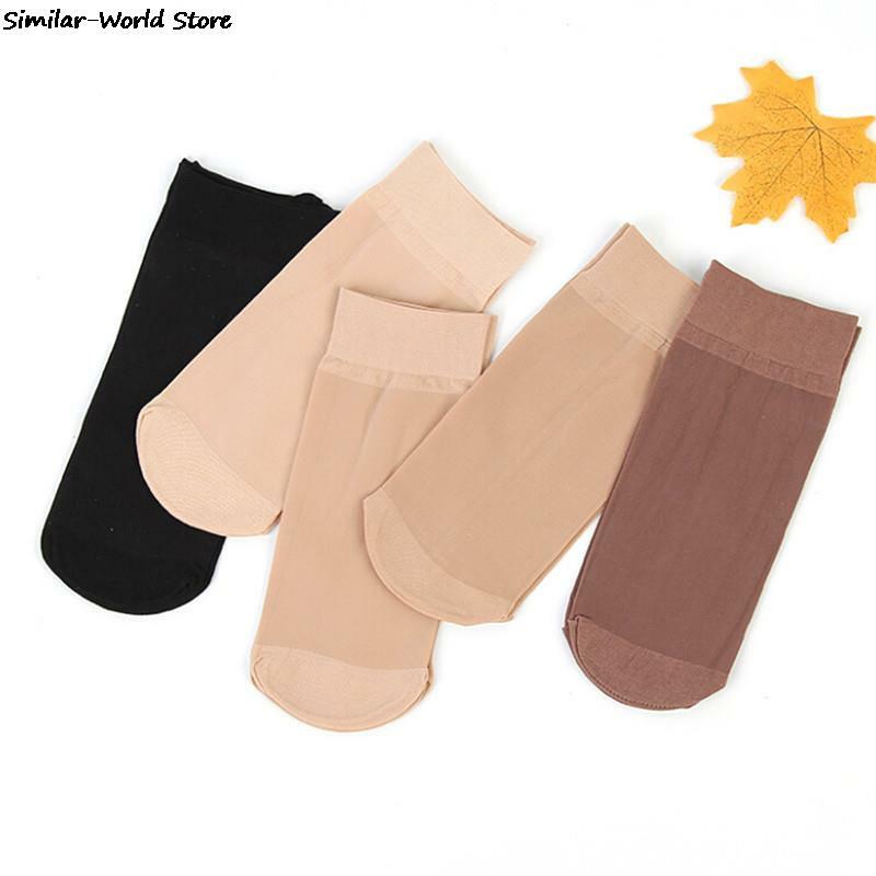 1/5/10Pairs/Lot Women Socks For Summer Ultra-thin Transparent Velet Silk Socks Fashion Flower Japan Ankle Socks