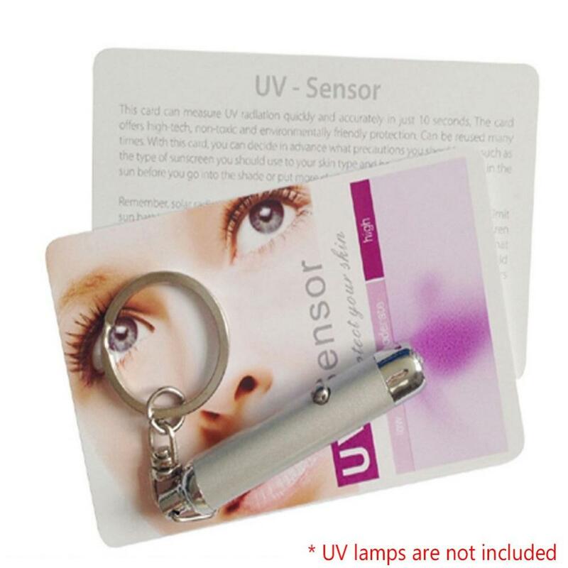 1/10Pcs Pvc Herbruikbare Uv Ultraviolet Test Zon Bescherming Kaart Voor Huid Auto Film Make Blu-ray Testkaart