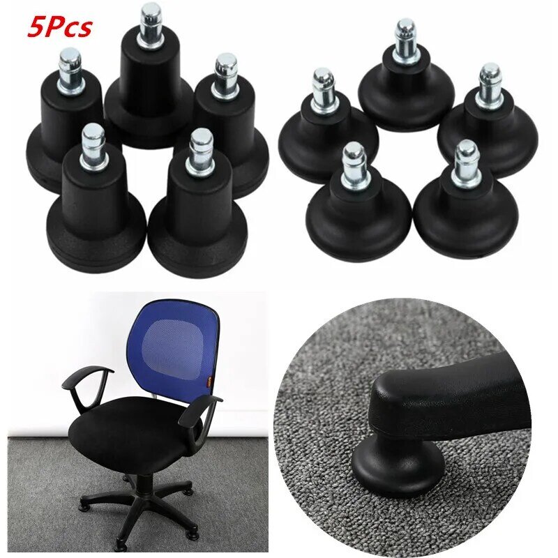 5Pcs Bell Glides Replacement Anti-slip Plug-in Foot Pads For Office Chair Swivel Caster Wheels to Fixed Stationary Castors