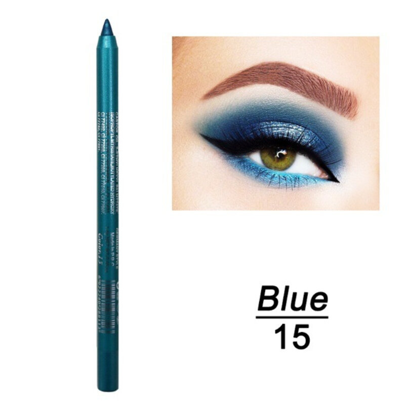14 farben Lange-lasting Eye Liner Bleistift Wasserdicht Pigment Blau Braun Schwarz Eyeiner Stift Frauen Mode Farbe Augen Make-Up kosmetische