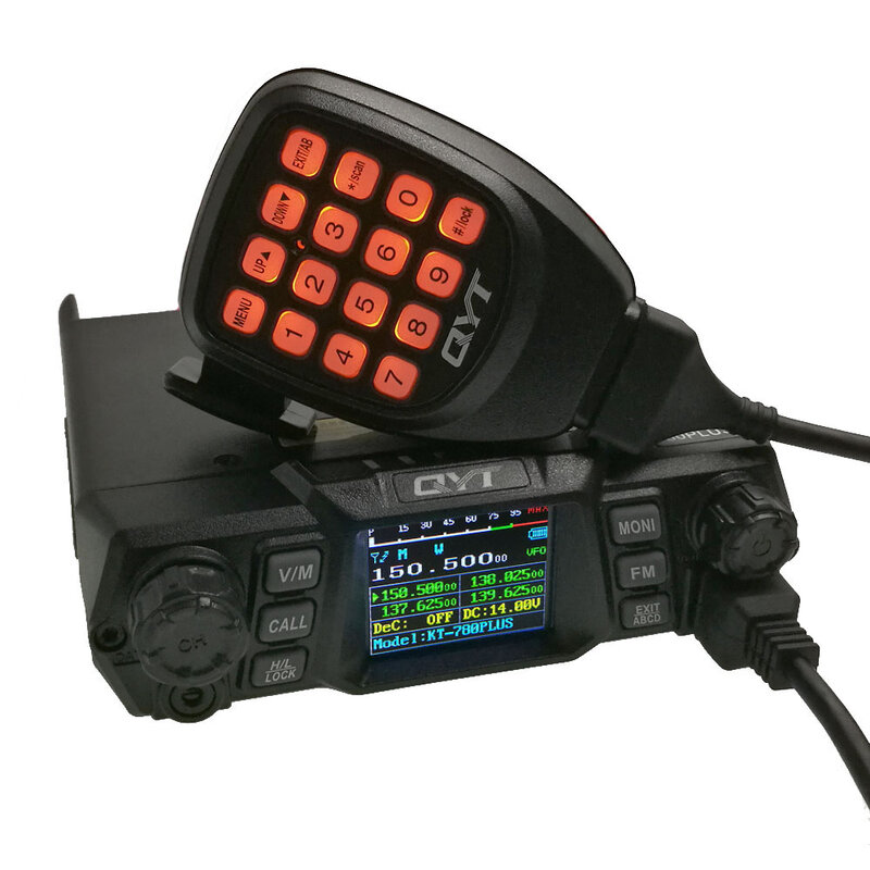 100 watts super alta potência qyt KT-780 plus VHF136-174mhz rádio do carro/transceptor móvel kt780 200 canais de comunicação de longo alcance