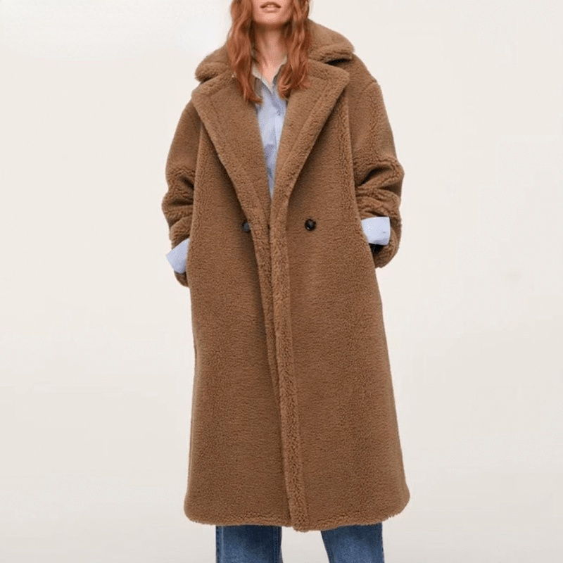 New Long Teddy Bear Jacket Coat Women Winter 2023 Thick Warm Oversized Chunky Outerwear Overcoat Women Faux Lambswool Fur Coats
