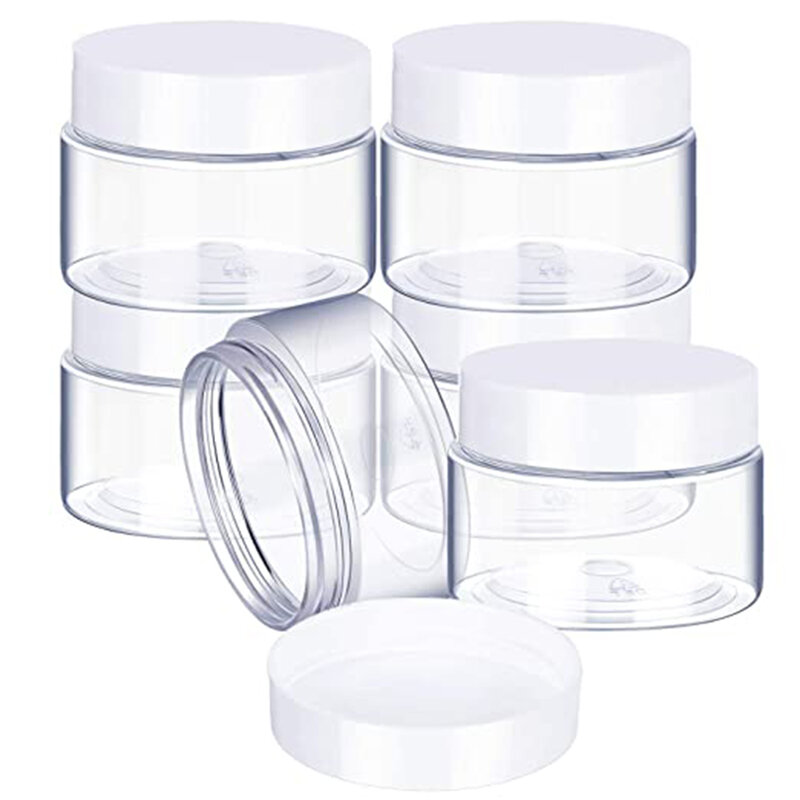 Прозрачная пластиковая банка с крышками для хранения теней для век, пудры, крема, 6 шт., 30 мл/40 мл/50 мл/60 мл/80 мл, пустой контейнер для образцов