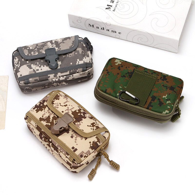 Molle cinto tático de 6.5 polegadas, bolsa de cintura militar de bolso, para ar livre, celular, bolsa de acampamento para caça