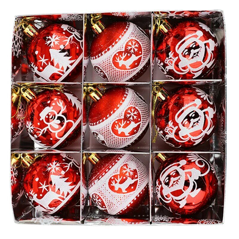 Bolas de Navidad pintadas de 9/6 piezas, decoración para árbol de Navidad, colgantes para fiesta de año nuevo 2022, adornos de Navidad
