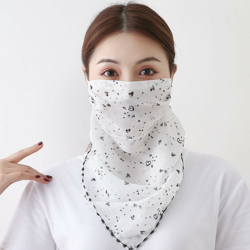 Bandana de gasa Anti ultravioleta para mujer, pañuelo de protección facial para el cuello, para montar al aire libre, a la moda, oferta