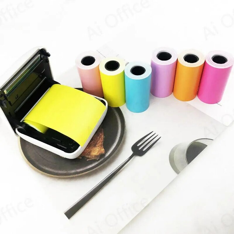 6 colori carta termica autoadesiva stampabile carta per etichette adesive stampa trasparente per stampante Papeang Poooli perip. per foto del telefono