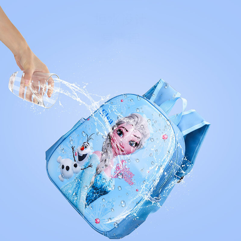 Disney-mochilas escolares para niñas, mochilas con estampado de princesa Elsa de Frozen, mochila de gran capacidad para estudiantes