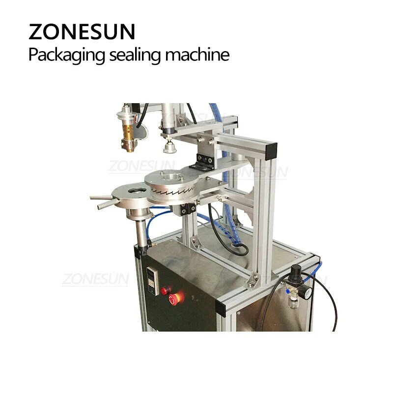 ZONESUN-ZS-PK920 Penumatic, bloque de limpieza de inodoro semiautomático de burbujas azules, empaquetadora plegada, envoltura de máquina de sellado térmico