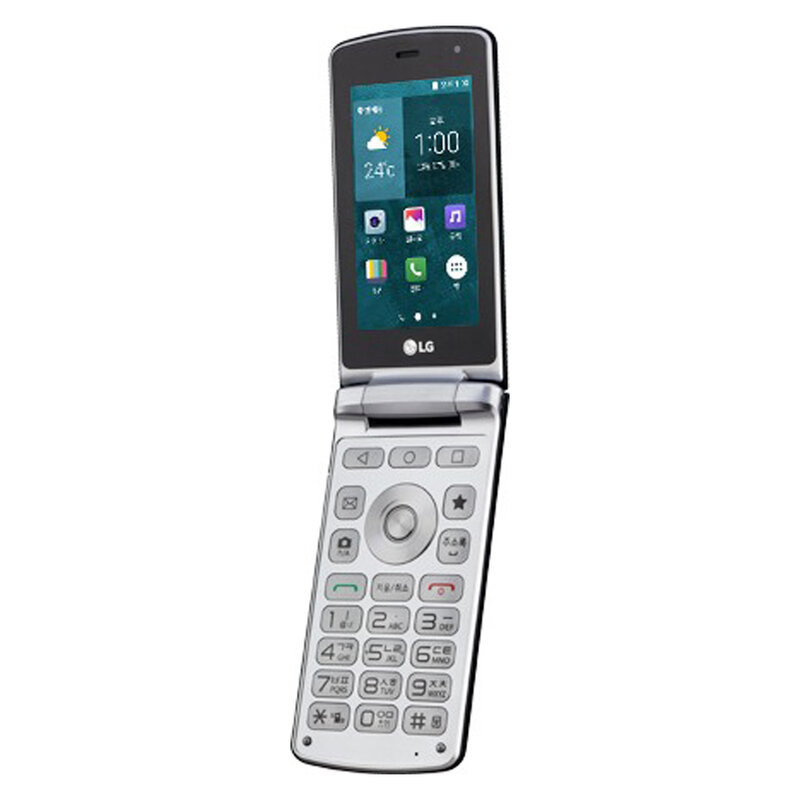 Teléfono móvil original LG Smart Folder 4G LTE Desbloqueado LG X100 3.3 " 2GB RAM 16GB ROM Cámara de 4.9 MP Radio FM Teléfono inteligente Android