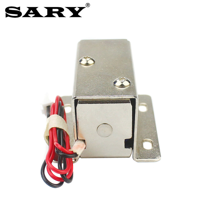 Trava elétrica de controle elétrico 12v, mini-fechadura eletrônica com solenoide para porta, 12mm