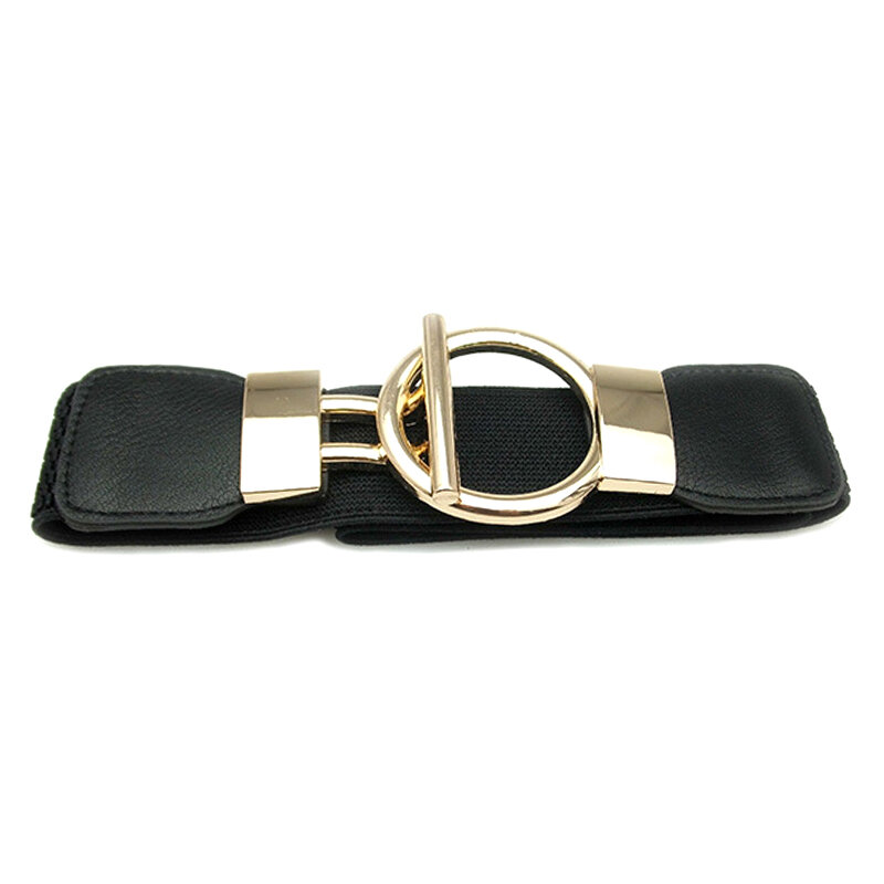 Cinturón elástico ancho con hebilla para mujer, cinturón de moda para vestido, 3 colores