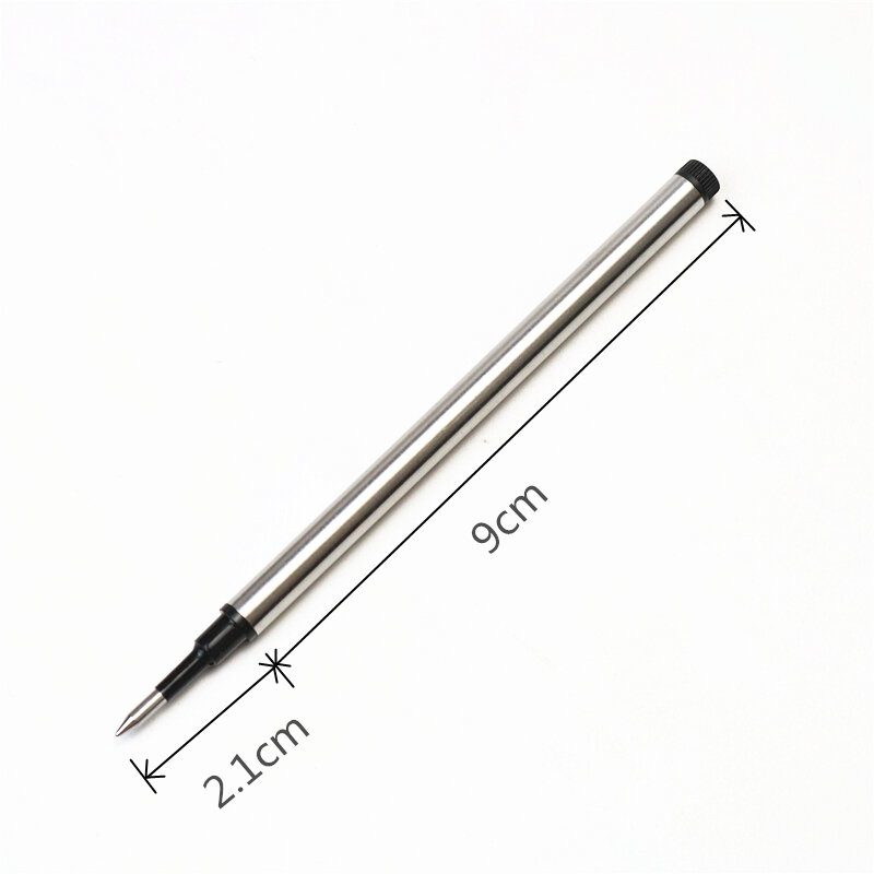Metal caneta esferográfica recarga, cor azul e preta, 5mm, 5 pcs/lot, escrevendo acessórios