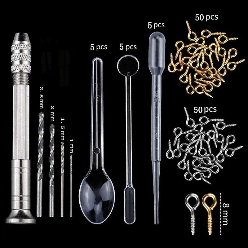Moldes de resina de fundición de silicona, conjunto de herramientas para joyería de resina, DIY, colgante, pulsera, 184 piezas