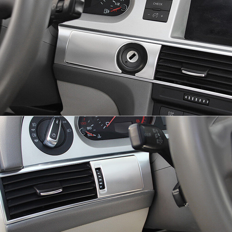 Panel de Cambio de marchas para consola central de coche, pegatina decorativa para Audi A6, C5, C6, 2005-2011, accesorios de marco de CD de acero inoxidable