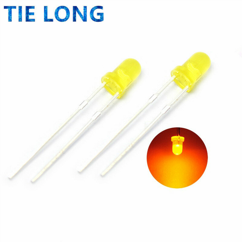 Kit surtido de luces LED para manualidades, Set de luces de 3mm, 100 piezas, blanco, amarillo, rojo, verde y azul, 5 tipos X 20 piezas = 100 piezas