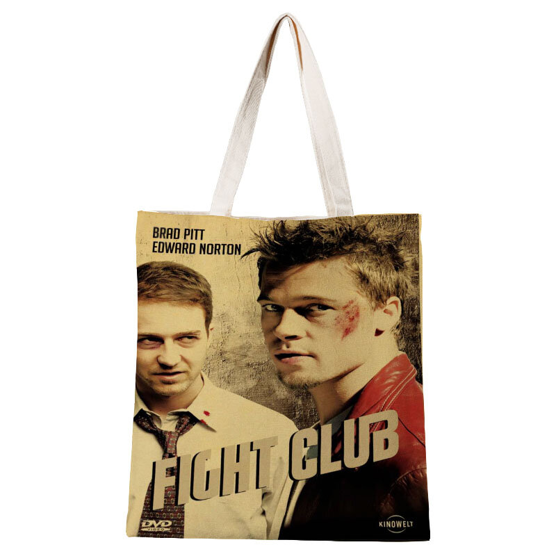 Ladies Brad Pitt Canvas Tote Bag Cotton Cloth Shoulder Shopper Bags for Women Eco Foldable Reusable Shopping Bags
