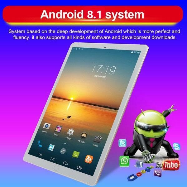 Tabletas Android Wifi, tabletas PC con memoria grande de 6 + 10,1 GB MTK6797, Tarjeta SIM Dual 4G, llamadas Wifi, tabletas PC Adroid, 128 pulgadas