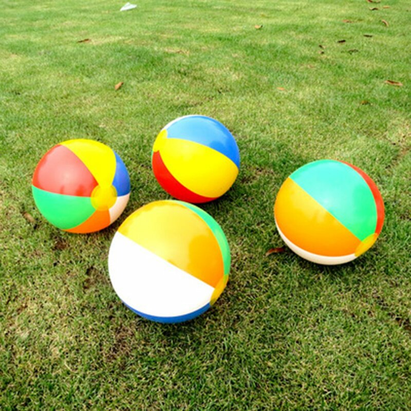 30Cm Warna Bola Tiup Anak-anak Bermain Air 6 Warna Pantai Mainan Bola Pantai Bola Warna-warni
