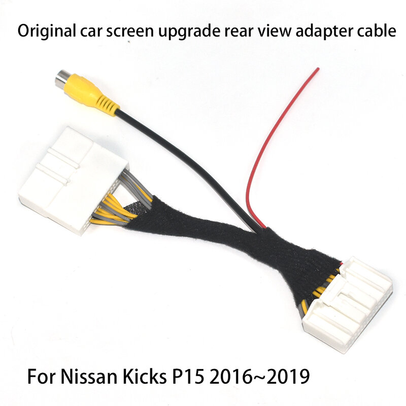 Retrovisor do carro câmera reversa backup adaptador rca cabo para nissan kicks 2016 2017 2018 2019 2020 original tela de fábrica entrada