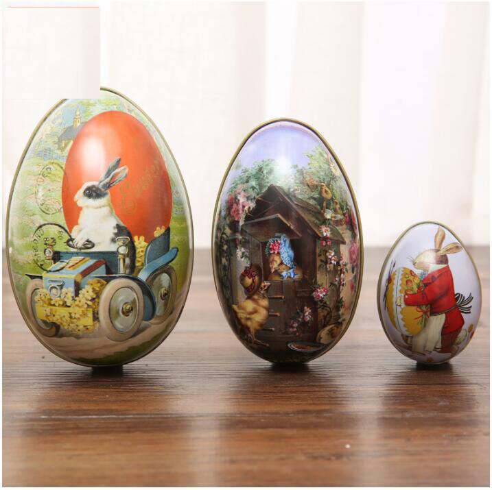 1 pz 65mm lunghezza giorno di pasqua domenica uova possono aprire guscio d'uovo ferro coniglio uovo regali decorazione arti artigianato compleanno giocattolo per bambini divertente