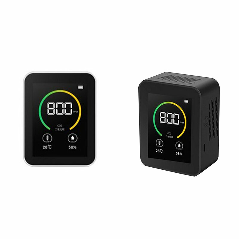 Rumah Monitor Kualitas Udara Dalam Ruangan Lcd Digital Co2 Detektor Real Time Monitoring Air Quality Meter Suhu Kelembaban Tester