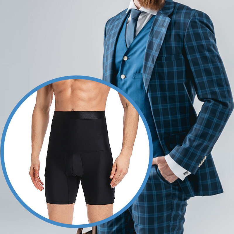 Shapewear masculino controle de barriga, shorts de cintura alta, shaper do corpo emagrecedor, cintura trainer cinto, underwear compressão, boxer breve